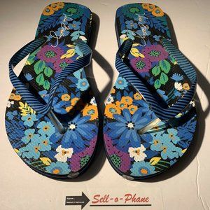Vera Bradley Midnight Blues Floral Flip Flops